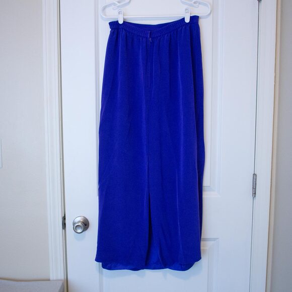 Dramatic VTG 14 Skirt Silk Violet Purple Maxi Bold Slit 90s | Bright Winter - Picture 2 of 8